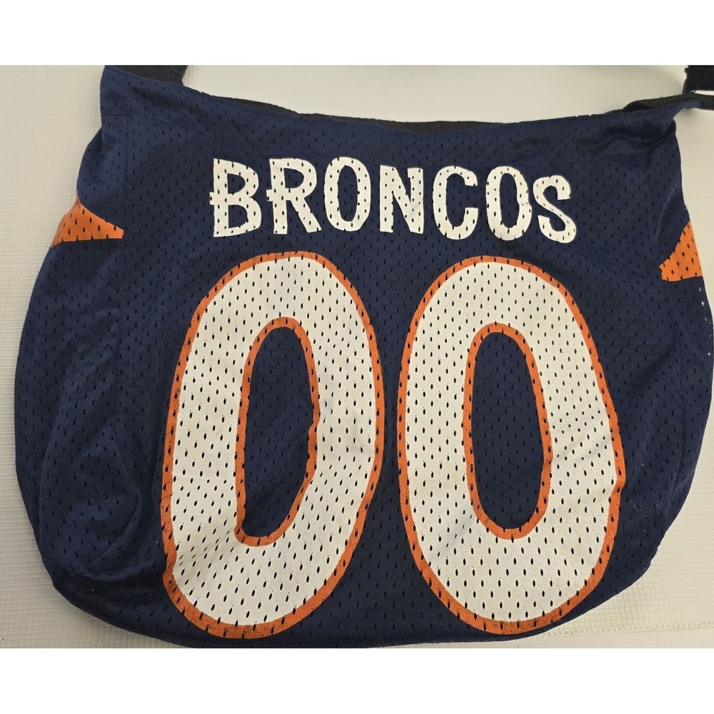NFL Denver Broncos #00 Blue Jersey Cross Body Adjustable Bag Tote Unisex 13.5" - Picture 6 of 11